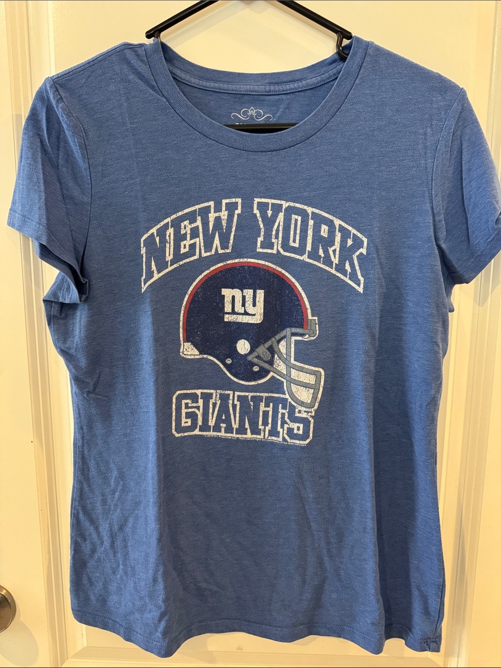 NY Giants Solid Blue Crew Neck Tee
